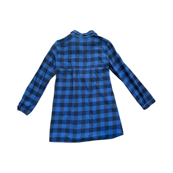 Zara Girls Blue Plaid Shirt Dress 11/12 | Let’s Dance Tie Fall Flannel Look - Picture 3 of 8